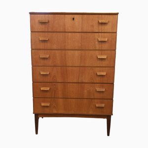 Danish Chest in Teak with Six Drawers, 1960s