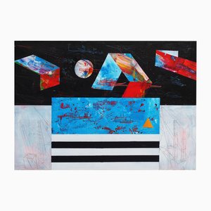 Slawomir Kuszczak, Bauhaus Revolutions: Full Moon and a Triangle, Acrílico sobre lienzo, 2022