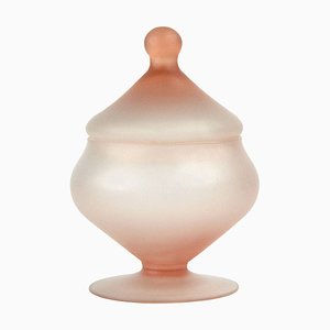 Satin Glass Candy Dish from Empoli, 1970s