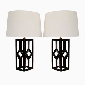 Mid-Century Bamboo Table Lamps, Italy, 1970s, Set of 2