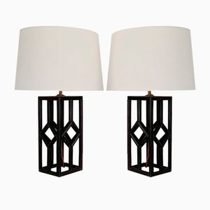 Mid-Century Tischlampen aus Bambus, Italien, 1970er, 2er Set
