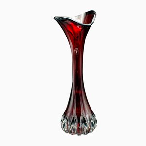 Vintage Swedish Art Vase with Glass Stem Sleeve by Aseda Glassworks, 1960