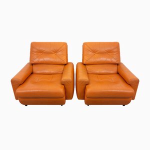 Set of Vintage Leather Lounge Chairs, 1970s