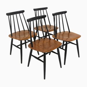 Chaises Scandinaves Fanett par Ilmari Tapiovaara pour Edsby Verken, Suède, 1960s, Set de 4