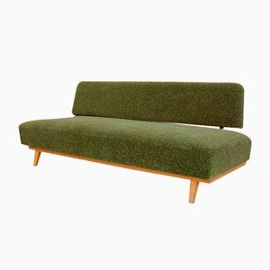 Sofá cama vintage en verde musgo, años 60