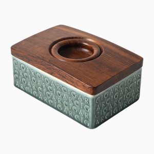 Danish Rosewood and Ceramic Cigar Box by Jens Harald Quistgaard for Kronjyden, 1960s