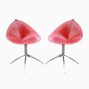 Cherry Red Model Fiorile Swivel Chair from Fasem
