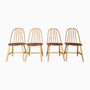 Vintage Swedish Chairs in Wood, 1960, Set of 4