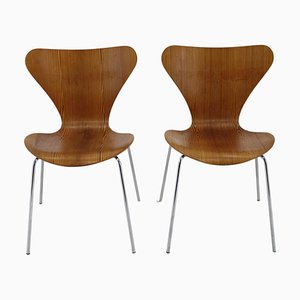Series 7 Chairs in Pine from Fritz Hansen, Denmark, 1970s, Set of 6