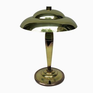 Vintage Art Deco French Table Lamp in Brass