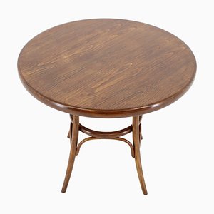 Round Beech & Bentwood Table attributed to Ton, Former Czechoslovakia, 1970s
