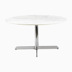 Coffee Table in Marble and Chromed Metal by Florence Knoll for Knoll, 1960s