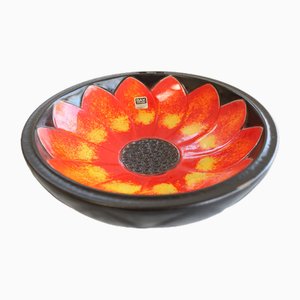 Space Age Shell Fruit Bowl in Fat Lava from Bay Keramik, 1970s