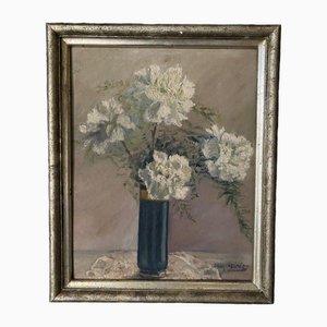 Still Life Bouquet of Flowers, Early 20th Century, Oil on Cardboard, Framed