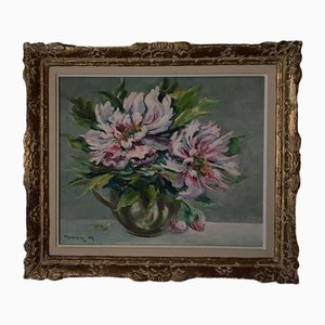M. Marrois, Still Life Bouquet of Flowers, Oil on Canvas, Framed