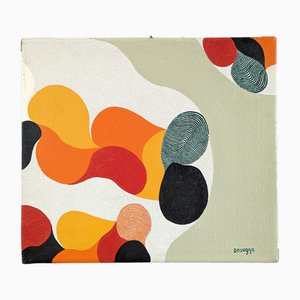 Composición abstracta de Fleck, años 50, pintura al óleo