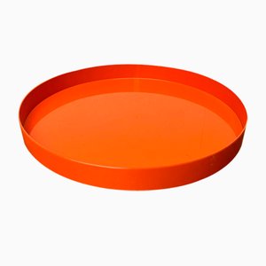 Orangefarbenes Mid-Century Space Age Kunststoff Tablett, 1960er