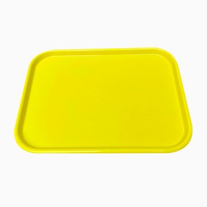 Plateau Leguval Mid-Century en Plastique Jaune de Bayer, Allemagne, 1960s