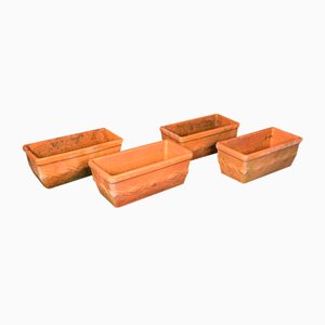 Vintage Italian Windowsill Planters in Terracotta, 1970s, Set of 4