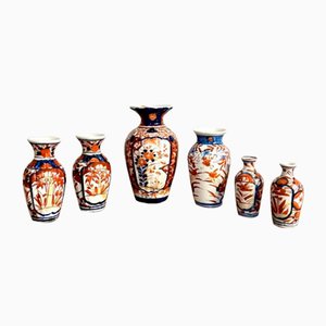 Small Japanese Imari Vases, 1900s, Set of 6