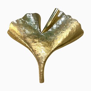 Italian Brass Leaf Wall Sconce by Simoeng