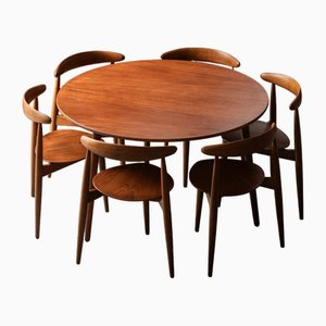 Juego de comedor de Hans Wegner para Fritz Hansen, Dinamarca, años 50. Juego de 7