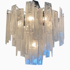 Strips Alabaster Listelli Murano Glass Chandelier by Simoeng