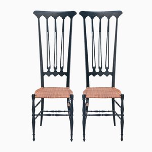 Set of Italian Chiavarina Model 3 Chairs, 1940s