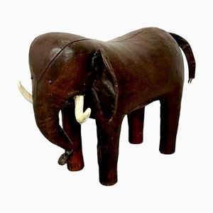 Mid-Century Leather Elephant Sculpture Ottoman by Dimitri Omersa, Spain, 1960s