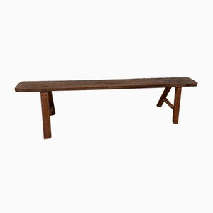 Vintage French Farm Bench in Oak, 1950s