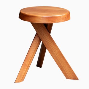 Elm Stool by Pierre Chapo, France, 1974