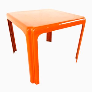 Space Age Orange Fiberglass Side Table, 1970s