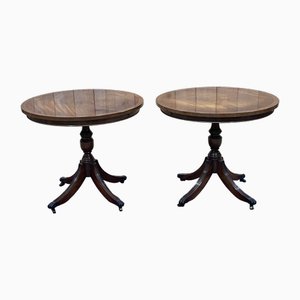 English Round Tables in Mahogany, 1970s, Set of 2