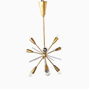 Vintage Brass Sputnik Chandelier, 1970s