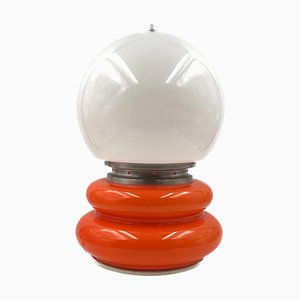 Orangefarbene Space Age Tischlampe aus Muranoglas von Carlo Nason, 1970er