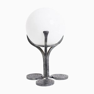 Glass Globe Table Lamp, 1950s