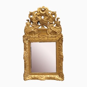 Espejo francés de madera tallada y dorada