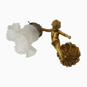 Cherub Wall Light in Gilded Bronze, 1960s