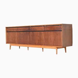 Madison Sideboard in Rosewood and Walnut by Fred Sandra for De Coene, Belgium, 1960s