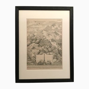 Paul de Laubadère, The Height (Montagne), Gravure Lithographie, 1900, Encadré