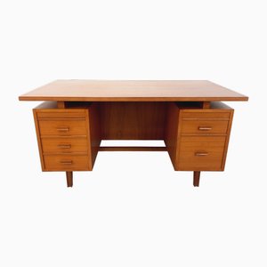 Scrivania double face vintage in teak, Scandinavia, anni '60