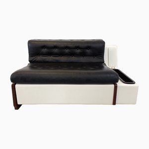 Italienisches Vintage Schlafsofa mit integrierter Beleuchtung aus Skai, Fiberglas & Palisander von Beka Tortuga, 1970er