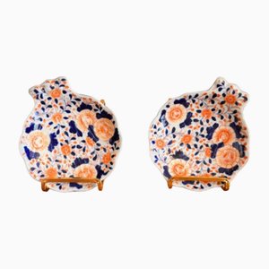 Japanese Imari Shell Shaped Plates, 1900s, Set of 2