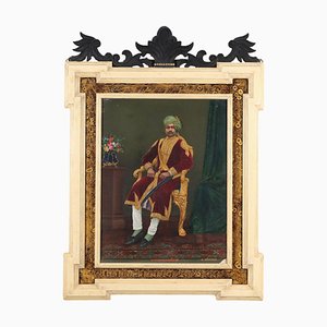 Retrato de Raja indio, óleo sobre papel