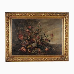 Floral Composition, 20th Century, Oil on Canvas, Framed