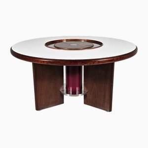 Dining Table in Walnut, Laminate and Steel attributed to Silvio Coppola for Bernini, Italy, 1960s