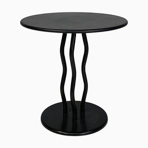 Italian Modern Black Metal Round Coffee Table, 1980s