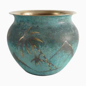 Art Deco Ikora Bronze Vase attributed to Wmf, Germany, 1930s