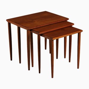 Dänische Mid-Century Teak Satztische, C. 1960er