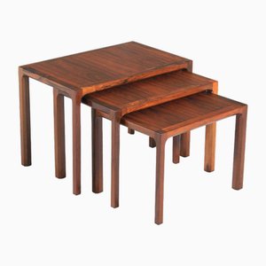 Dänische Mid-Century Palisander Satztische von Kai Kristiansen, 1960er, 3er Set